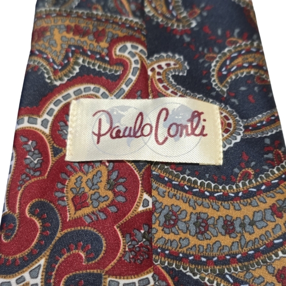 Paulo Conti Paisley Mens Tie 100% Polyester - Picture 2 of 4